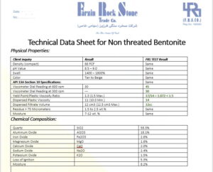 Non threated bentonite analyze section10